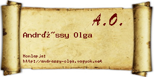 Andrássy Olga névjegykártya