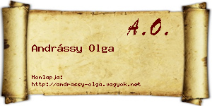 Andrássy Olga névjegykártya